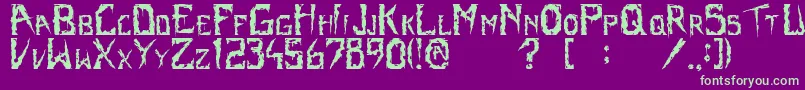 TerrorPro Font – Green Fonts on Purple Background