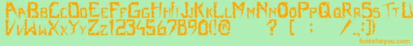 TerrorPro Font – Orange Fonts on Green Background