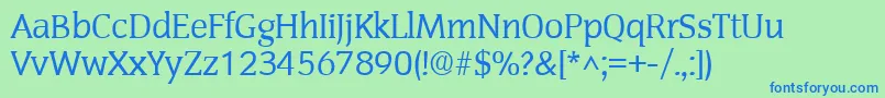 SenateRegular Font – Blue Fonts on Green Background