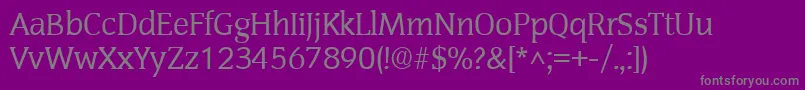 フォントSenateRegular – 紫の背景に灰色の文字
