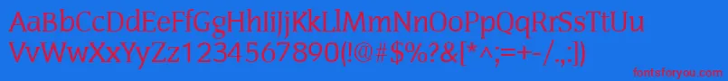 SenateRegular Font – Red Fonts on Blue Background