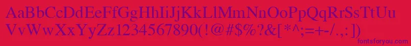 Vremf Font – Purple Fonts on Red Background