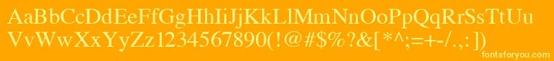 Vremf Font – Yellow Fonts on Orange Background