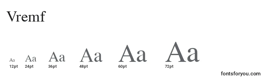 Vremf Font Sizes