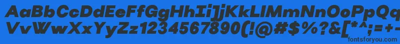 フォントVillerayBlackitalic – 黒い文字の青い背景