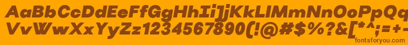 Fonte VillerayBlackitalic – fontes marrons em um fundo laranja
