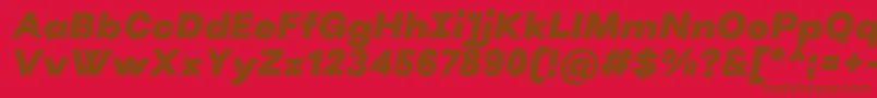 Fonte VillerayBlackitalic – fontes marrons em um fundo vermelho
