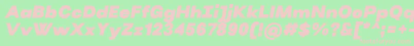 VillerayBlackitalic Font – Pink Fonts on Green Background