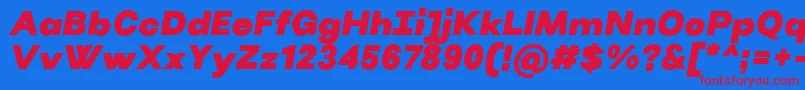 VillerayBlackitalic Font – Red Fonts on Blue Background