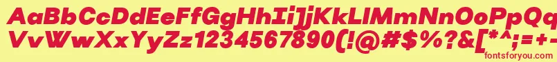 VillerayBlackitalic Font – Red Fonts on Yellow Background