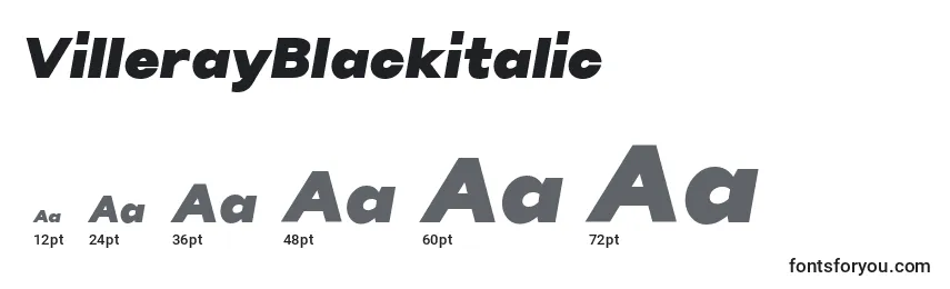 Размеры шрифта VillerayBlackitalic