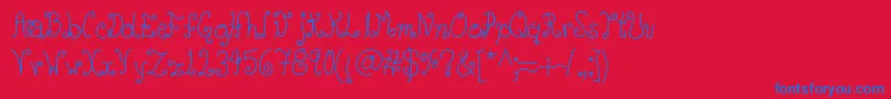 Glyphy Font – Blue Fonts on Red Background