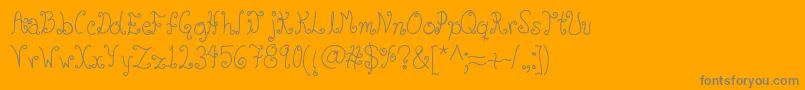 Glyphy-Schriftart – Graue Schriften auf orangefarbenem Hintergrund