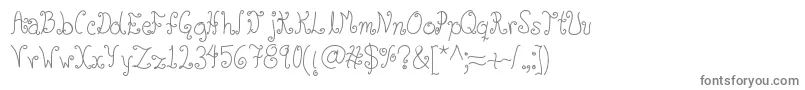 Glyphy-fontti – harmaat kirjasimet valkoisella taustalla