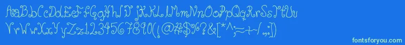 Glyphy Font – Green Fonts on Blue Background