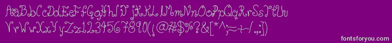 Glyphy Font – Green Fonts on Purple Background