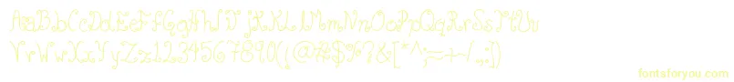 Glyphy Font – Yellow Fonts on White Background