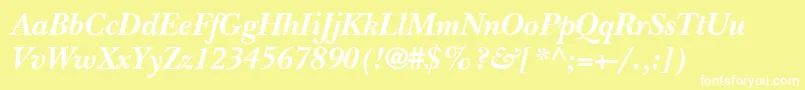 NebraskaBoldItalic Font – White Fonts on Yellow Background