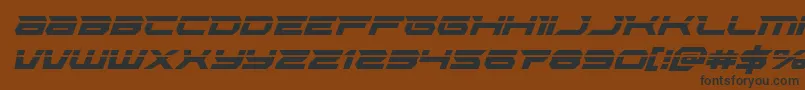 Lethalforcelaserital-Schriftart – Schwarze Schriften auf braunem Hintergrund
