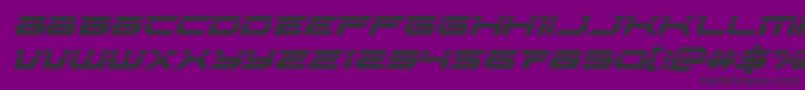 フォントLethalforcelaserital – 紫の背景に黒い文字