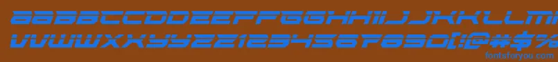 Lethalforcelaserital Font – Blue Fonts on Brown Background