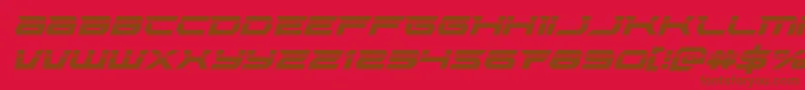 Lethalforcelaserital Font – Brown Fonts on Red Background