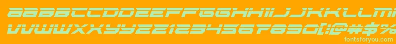 Lethalforcelaserital Font – Green Fonts on Orange Background