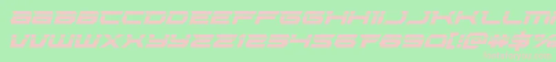 フォントLethalforcelaserital – 緑の背景にピンクのフォント