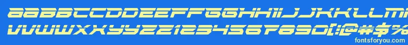 Lethalforcelaserital Font – Yellow Fonts on Blue Background