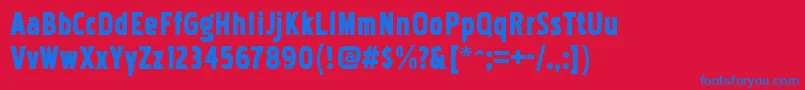 PakenhamcdblRegular Font – Blue Fonts on Red Background