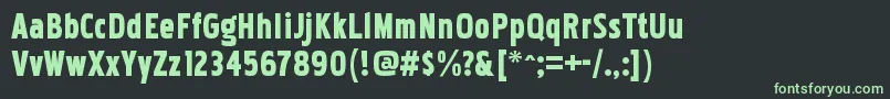 PakenhamcdblRegular-fontti – vihreät fontit mustalla taustalla