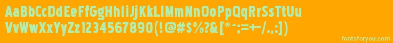 PakenhamcdblRegular Font – Green Fonts on Orange Background