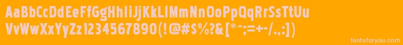 Fonte PakenhamcdblRegular – fontes rosa em um fundo laranja