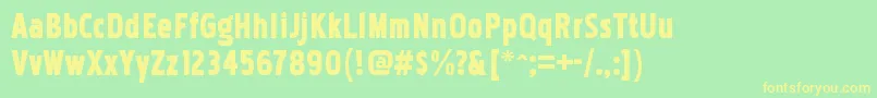 PakenhamcdblRegular Font – Yellow Fonts on Green Background