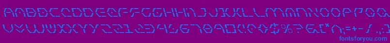 Fonte ZetaSentryLeftalic – fontes azuis em um fundo violeta