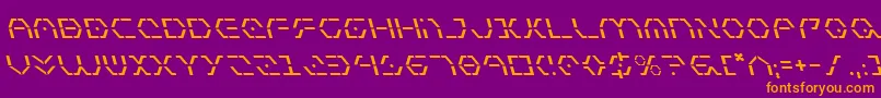 フォントZetaSentryLeftalic – 紫色の背景にオレンジのフォント