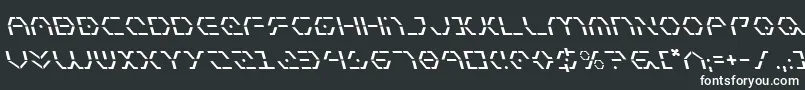 フォントZetaSentryLeftalic – 黒い背景に白い文字