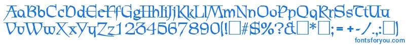 フォントChevalierBold – 白い背景に青い文字