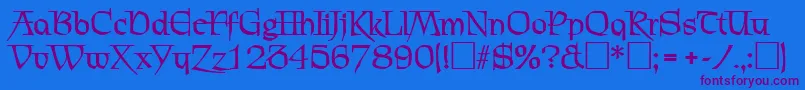 ChevalierBold-Schriftart – Violette Schriften auf blauem Hintergrund