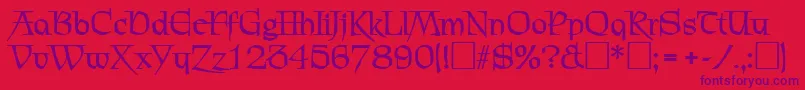 ChevalierBold-Schriftart – Violette Schriften auf rotem Hintergrund