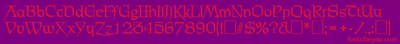 ChevalierBold Font – Red Fonts on Purple Background