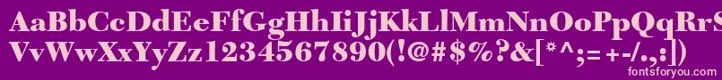 TycoonBlackSsiBlack-fontti – vaaleanpunaiset fontit violetilla taustalla
