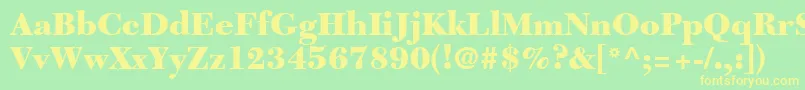 フォントTycoonBlackSsiBlack – 黄色の文字が緑の背景にあります