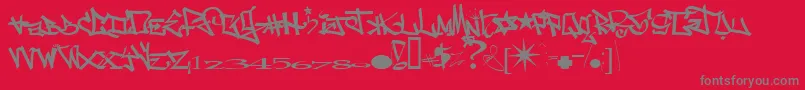 One8seve Font – Gray Fonts on Red Background