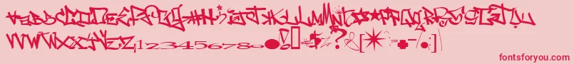 One8seve Font – Red Fonts on Pink Background
