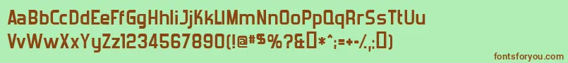 ForgottenFuturistBold Font – Brown Fonts on Green Background