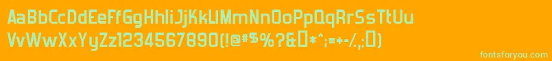 ForgottenFuturistBold Font – Green Fonts on Orange Background
