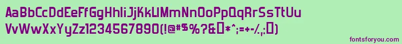 ForgottenFuturistBold Font – Purple Fonts on Green Background