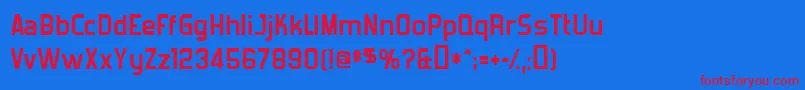 ForgottenFuturistBold Font – Red Fonts on Blue Background