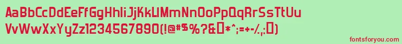 ForgottenFuturistBold Font – Red Fonts on Green Background